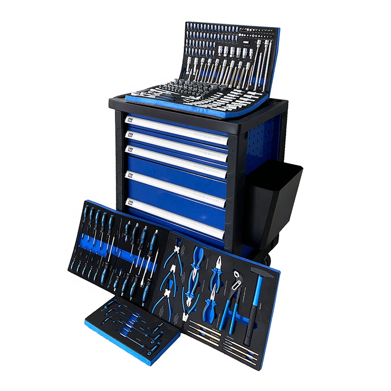 Hand Tools In Workshop - خزانة أدوات متحركة بـ 225 قطعة