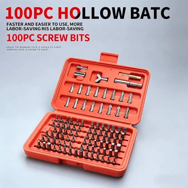 Car Workshop Tools Kit - طقم مفكات 100 قطعة، مجموعة رؤوس