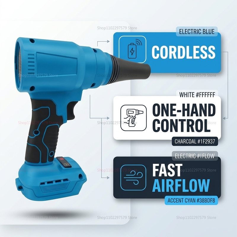 Workshop Cleaning Tools - منفاخ هواء كهربائي لاسلكي بدون فرشاة
