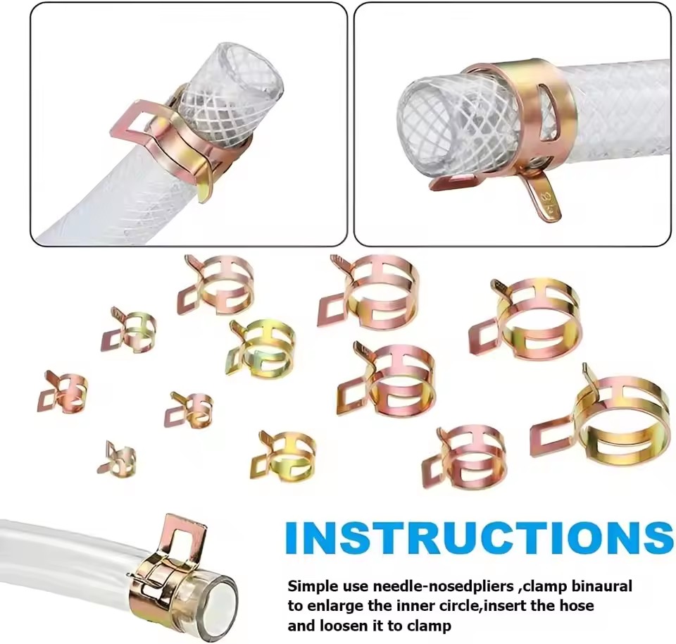 10-50 قطعة مشبك زنبركي للوقود  - مراجعة Pipe Clamp Bar وسعره