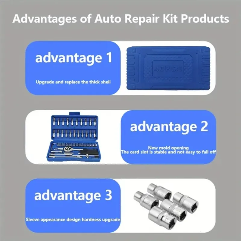 طقم مفاتيح ربط للسيارات 46 في  - مراجعة Car Workshop Tools Kit وسعره